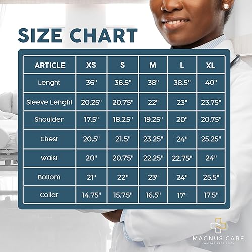 Miniatura 5 de Professional Lab Coat for Women & Men, White Unisex Labcoat, Cotton Poly Medical Doctor Nurse Med Laboratory Coat