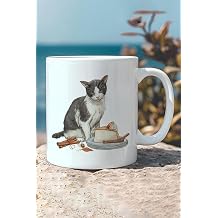 Sonbahar Temal  Sevimli Kedi No5 Bask l  Hediyelik Kupa Bardak, QBM8152