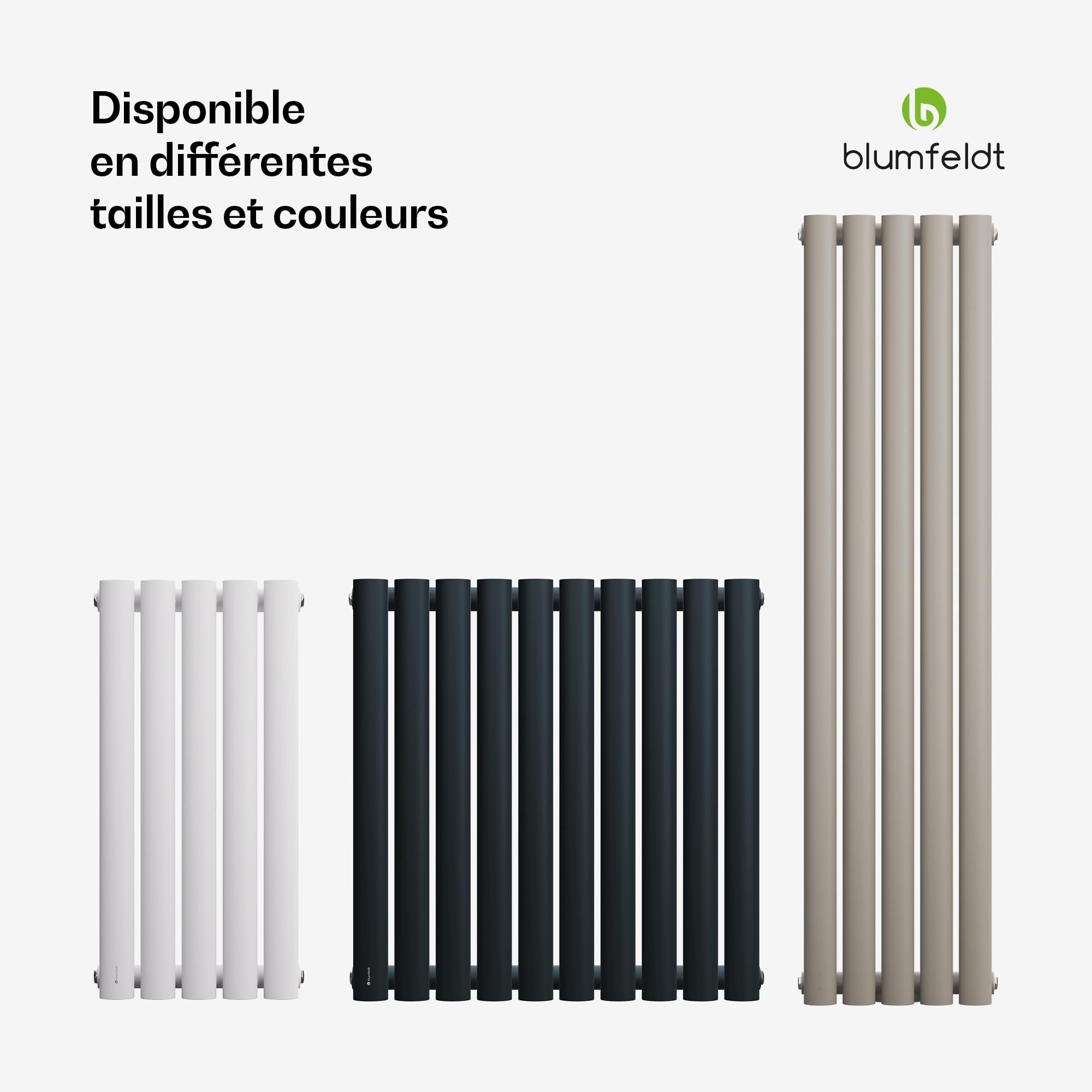 blumfeldt Radiateur Mural - 360 W Design Mural, Acier Thermolaqué, Double Couche, Raccordement Central ½, Installation Murale Facile, pour Salle de Bain, Salon & Bureau, 60x30 cm, Anthracite