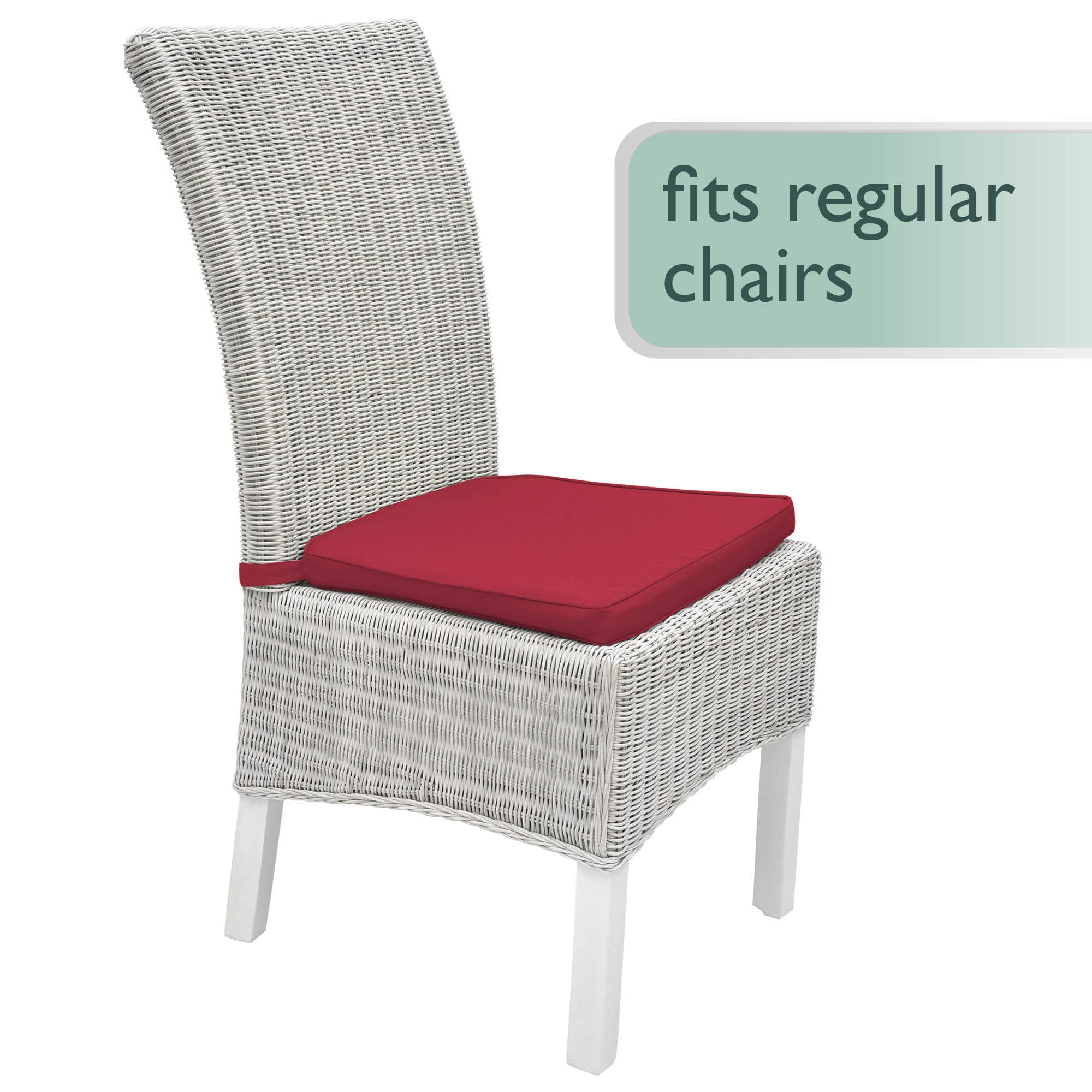 Beautissu 4er Set Stuhlkissen Outdoor Sitzkissen für Rattanstühle Garten | 40x45cm Rot trapezförmig Gartenstuhlkissen Sitzpolster Stuhlauflage gartenkissen Pia