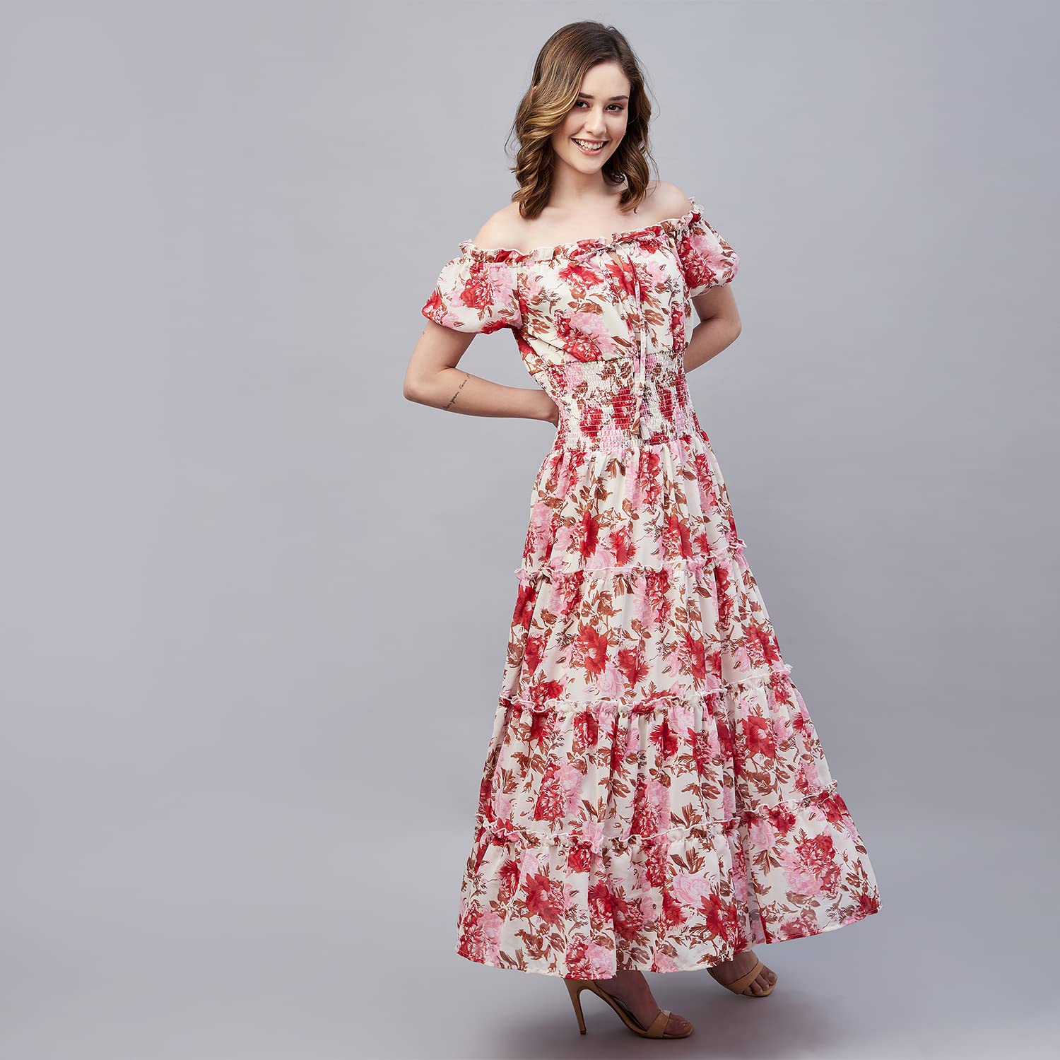 Rare Women's Regular Fit Dress (Ep7546A_Beige Xs)