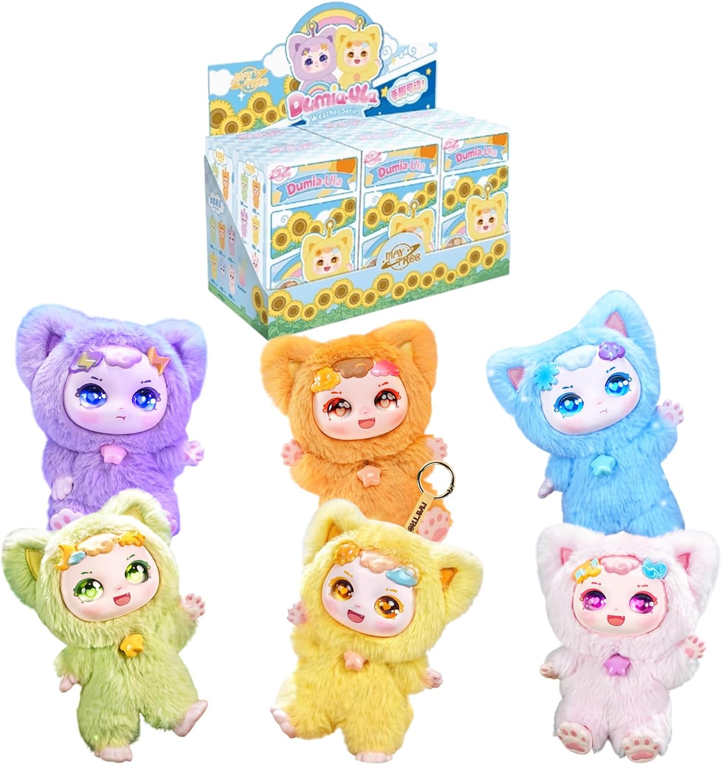 CALEMBOU Plush Blind Box, 6PCs Cute Ula Weather Series Soft Stuffed Mystery Box Figure, Kawaii Collectable Plushies Toys for Birthday Gifts