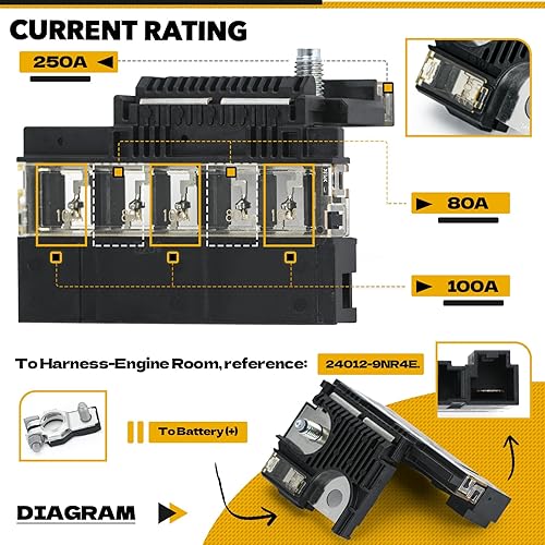 Miniatura 3 de 24380-3JA1A Terminal de Fusible de Batería Positivo Compatible con Nissan Altima 2013-2018 Maxima 2016-2019 Murano 2015-2019 Pathfinder 2013-2019