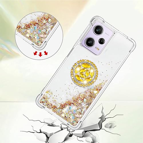 Miniatura 2 de CCSmall Funda transparente con purpurina para Xiaomi Redmi Note 12 Pro 5G, cubierta brillante de arena movediza líquida con soporte de anillo