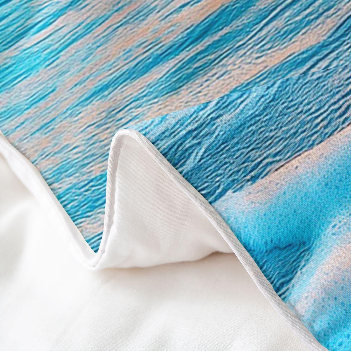Feelyou Beach Sunrise Duvet Cover 100% Cotton Twin Size Boys Girls Nautical Sea Ocean Bedding Set Breathable Soft Coastal Comforter Cover 2Pcs Bedroom Decor Microfiber Zipper Closure