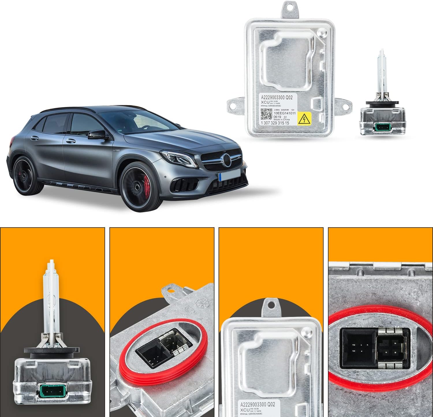 RANSOTO 130732931515 Xenon Headlight Ballast Control Unit Module with D3S Bulb Compatible with Dodge Dart Cadillac CTS XTS Chevy Camaro Land Rover Mercedes-Benz CLA250 GLA250 Volvo C30 C70