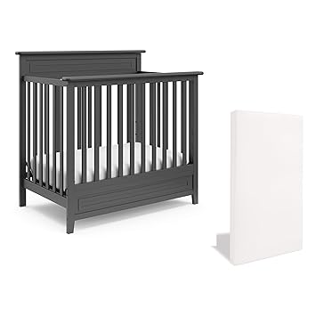 mini gray crib