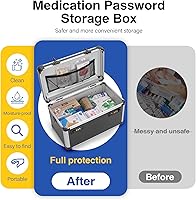 Vista 5 de Medicine Lock Box with Combination Lock - 11.2 x 7.6 x 7.6 Inches - First Aid Safe Medication Storage Box, Medications and Personal Items, Safe