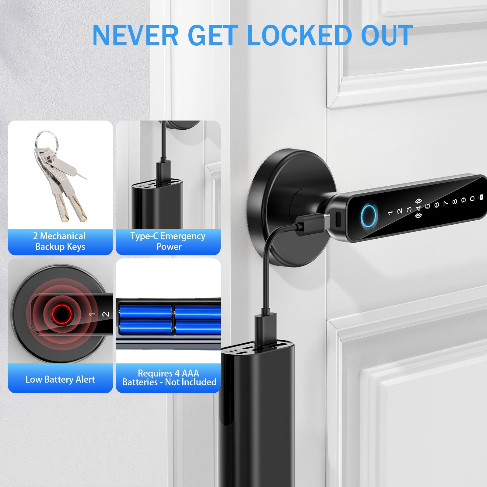 Smart Fingerprint Door Lock - Keyless Entry -6