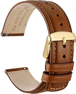 WOCCI Quick Release Distressed Leather Watch Band 18mm 20mm 22mm - Genuine Top Grain Leather Stainless Steel Buckle