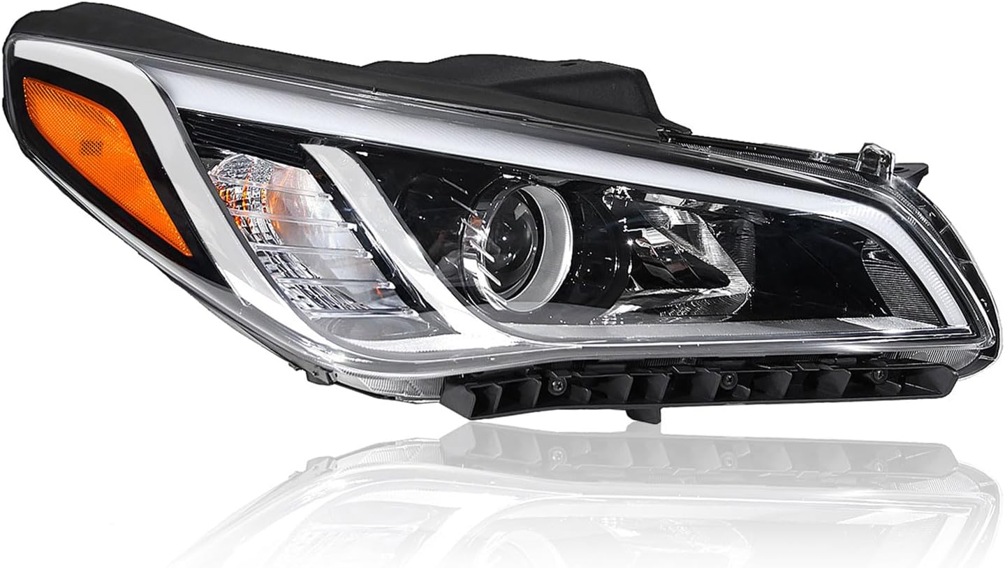 Compatible with 2015-2017 Hyundai Sonata SE/Sport/Limited/ECO Halogen Headlight with Parking Lamp 92102-C2050 Passenger Side(Not Compatible with Hybrid)