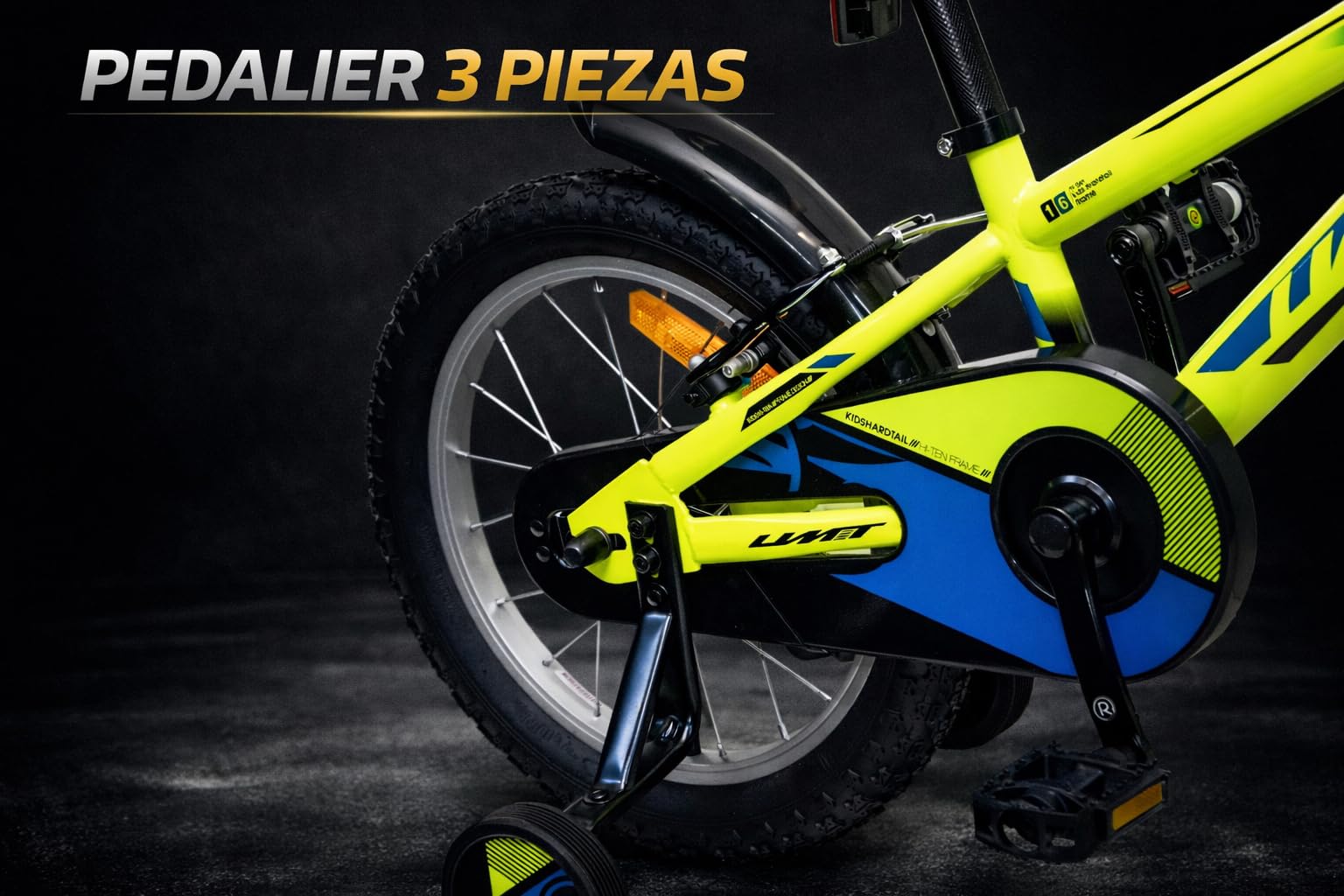 Bicicleta 16 Pulgadas niño | Bicicleta niño 5-7 años + Frenos V-Break + Estabilizadores + Cuadro Acero | Segura y Resistente