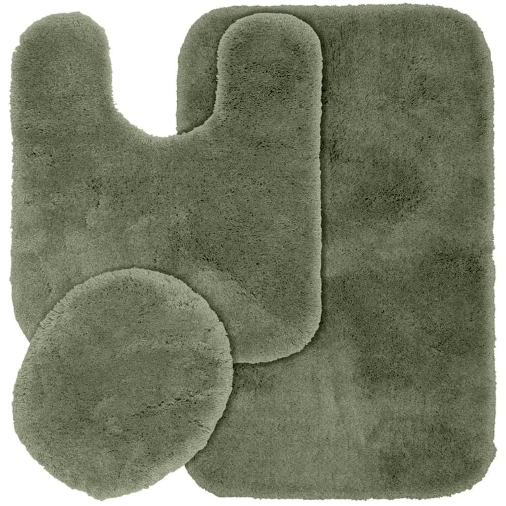 Luxurious 3 Piece Super Soft and Fluffy Bathroom Rugs Non Slip 21 W X 34 Size Heavyweight Solid