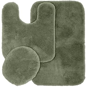 Luxurious 3 Piece Super Soft and Fluffy Bathroom Rugs Non Slip 21 W X 34 Size Heavyweight Solid