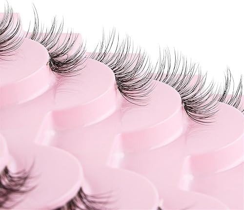 Fake Eyelashes Transparent Stem 10 Pairs Of False Eyelashes Fluffy Eyelashes One-piece Eyelashes Suitable For Daily Parties And Holidays lashes Pack(Y1025)(Y1012,1 Count (Pack of 1))