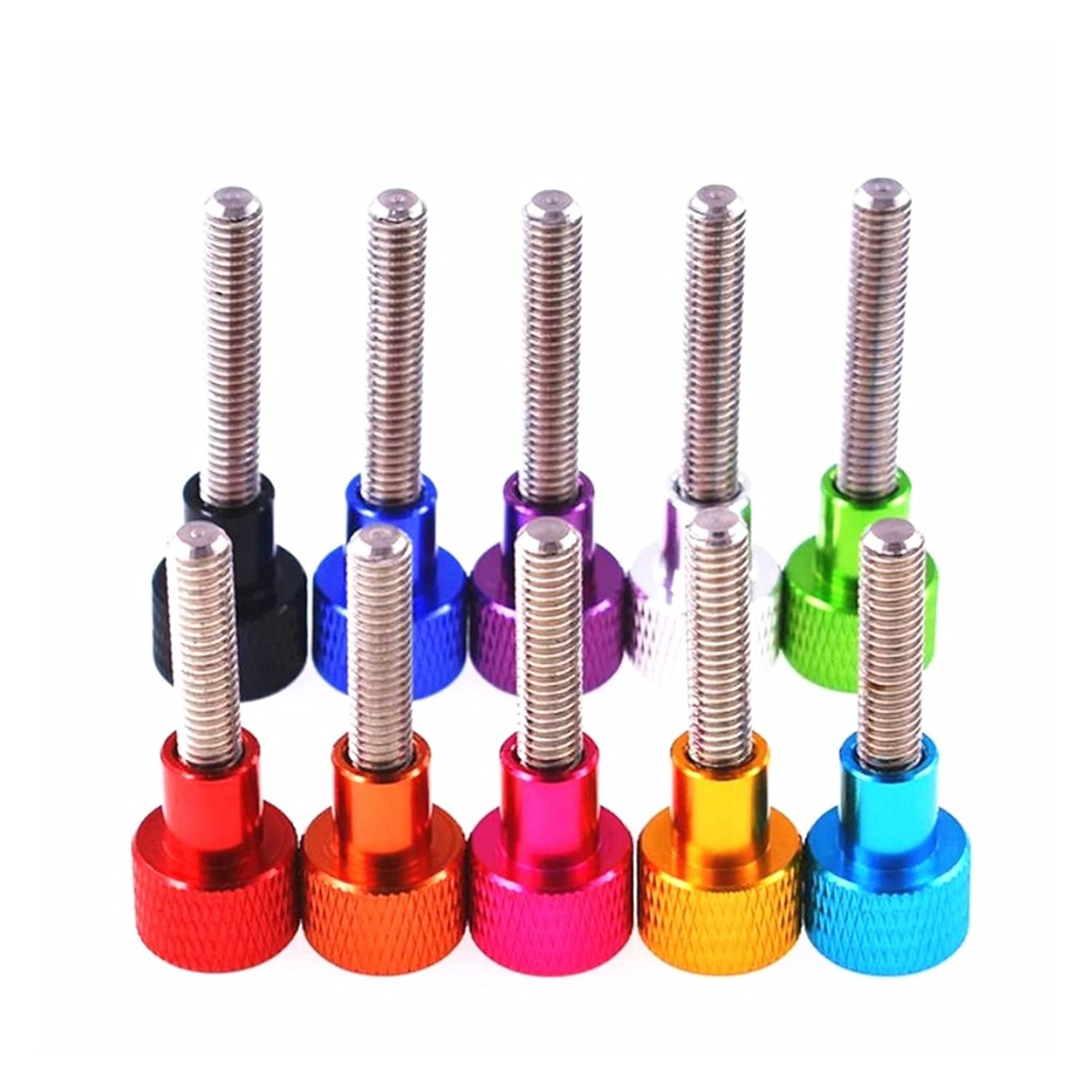 5pcs Thumb Screws Aluminum -Colour Screw M6 Aluminum Alloy Knurled Head Stainless Steel Hand Screw Tighten (Color : Gold, Size : M6x45)