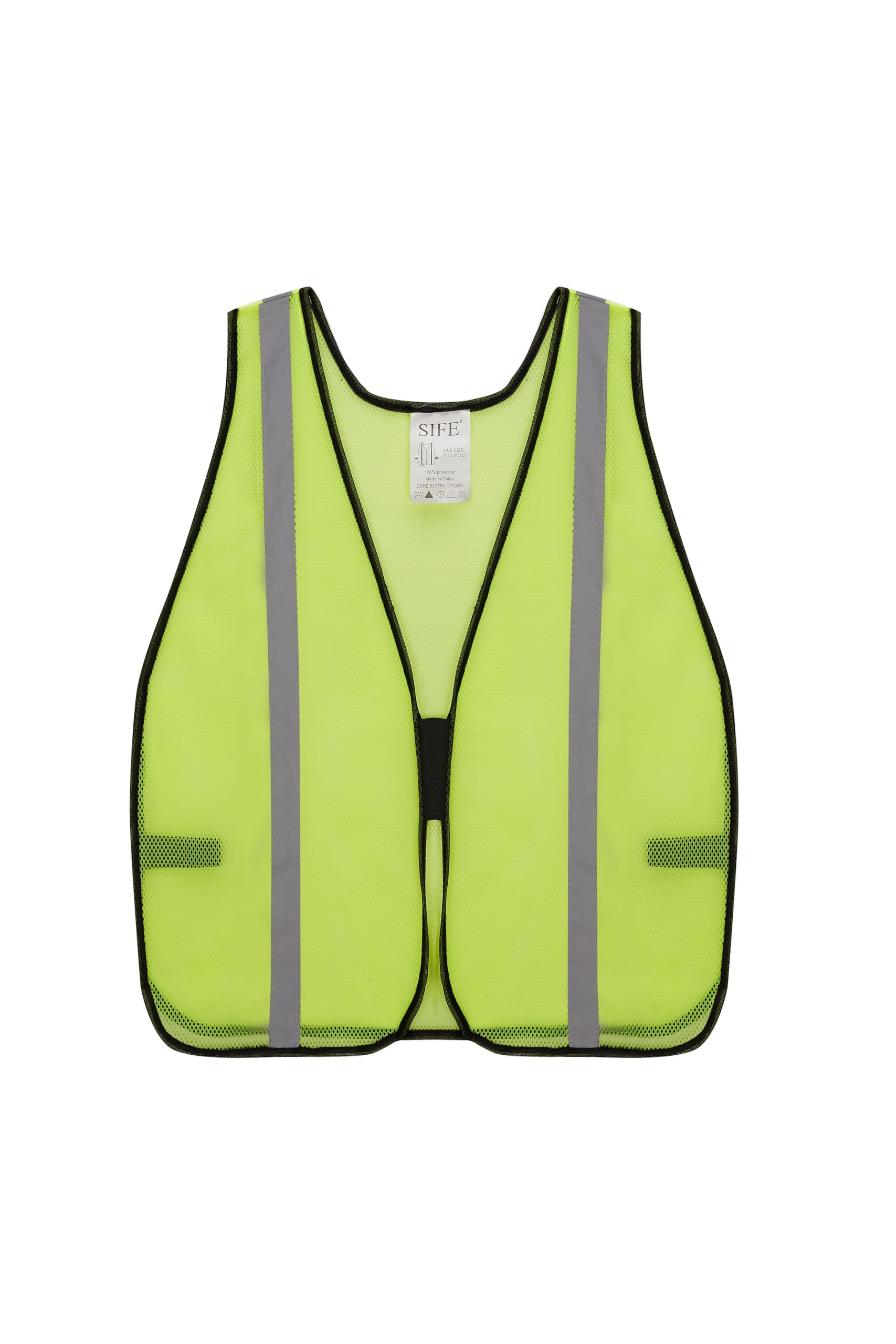 SIFE 1 Pack High Visibility Reflective Safety Vest,Made from Breathable and Neon Yellow Mesh Fabric,light weight for Man and Woman(Yellow-Grey, 1 pack
