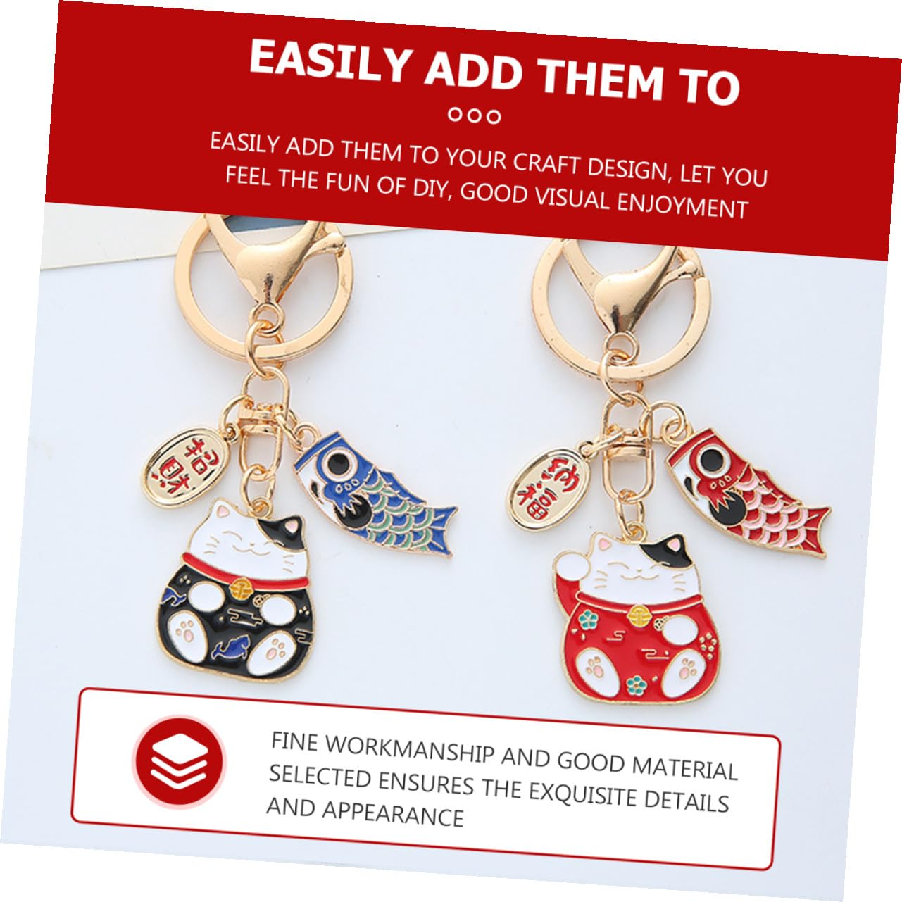 LIFKOME 2piezas Llavero del Gato Suerte de Estilo Japonés de Colgante de Llave Decorativo para Colgar Bolsos Accesorio Kawaii para Colección