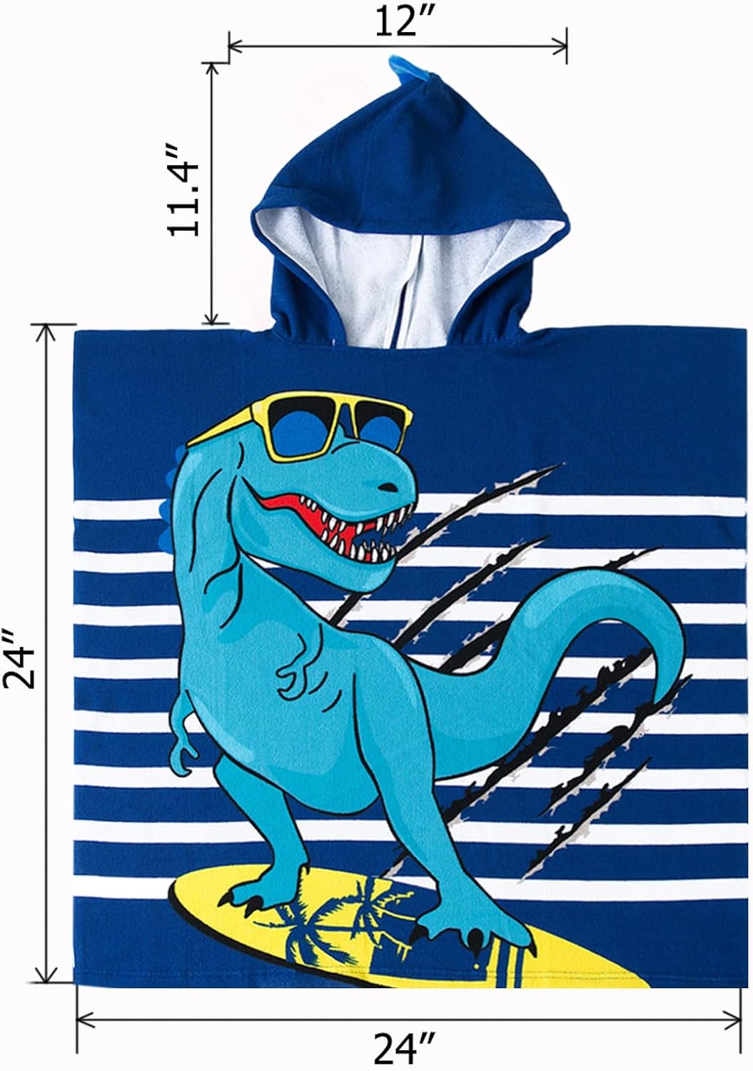 NovForth Kids Beach Towel for Boys Girls, Hooded Bath Towel Wrap, Toddler Pool Towel with Hood