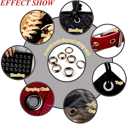 Miniatura 5 de ECYC Ltd 100pcs Ojal de latón 0.157 in Ojal de metal Herramienta de instalación Agujero de botón DIY Artesanía Fabricación y Costura Botón de Ojo