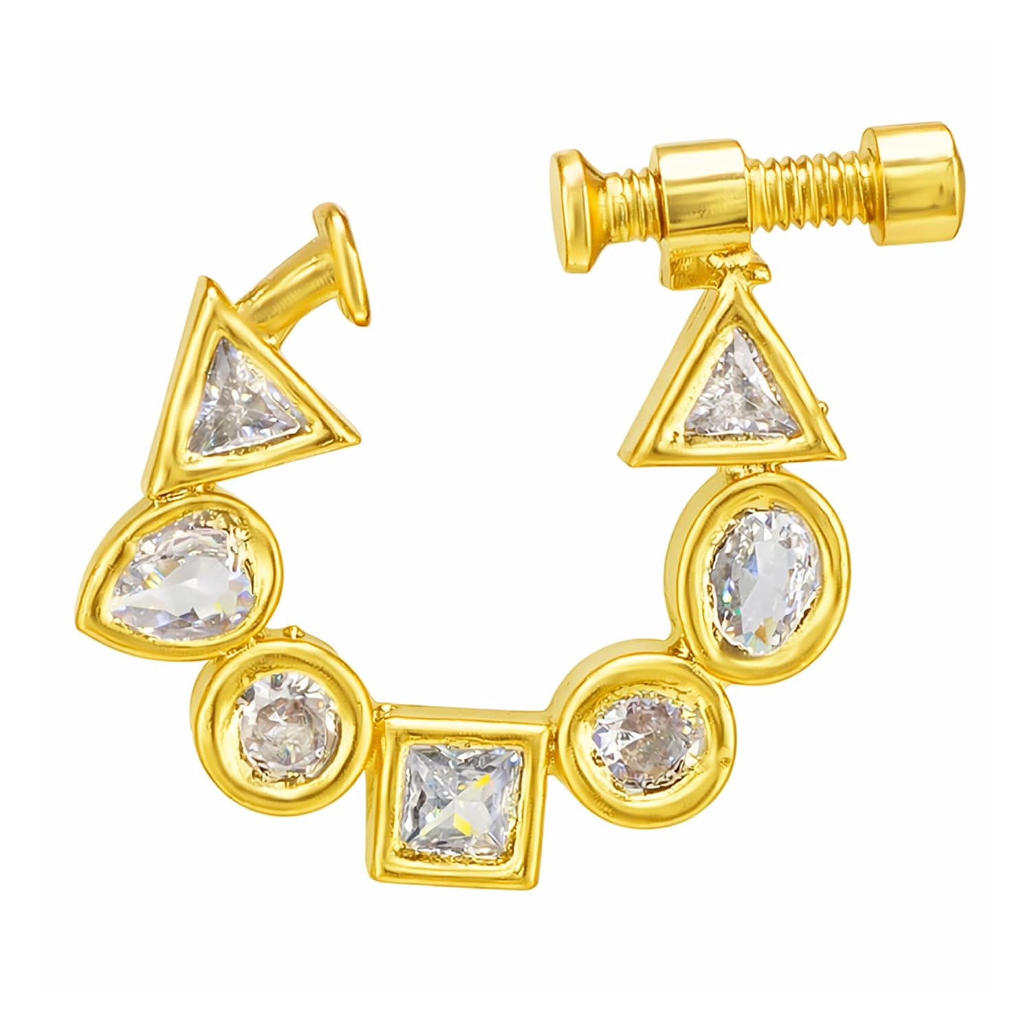 PRIVIU Nose Ring for Women Gold Plated American Diamond Studded Nosepin Elegant Nose ring/Nose Pin/Gold Plated Nath, AD St... - Review, Price and Buying Guide