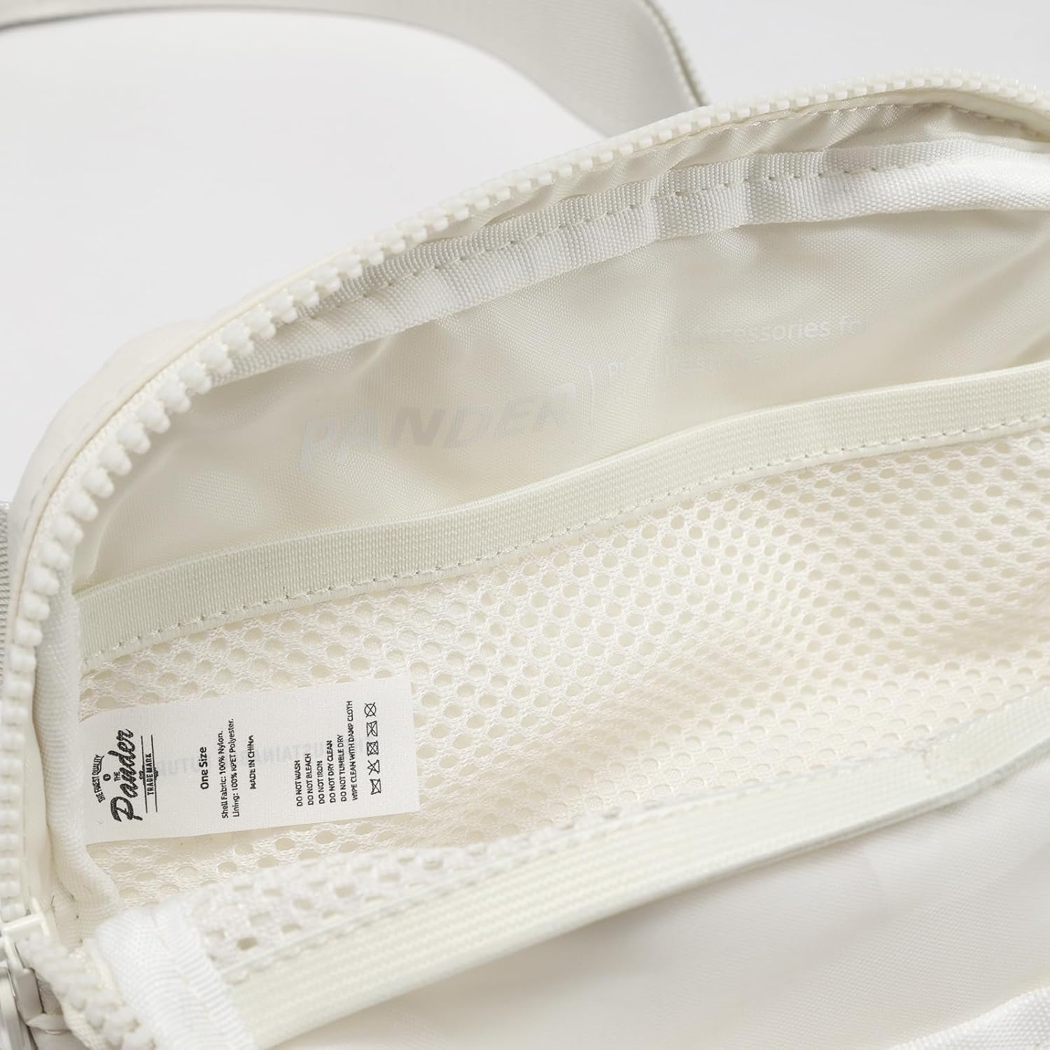 Pander Two Way Zipper Fanny Pack Nylon Everywhere Belt Bag for Women, Water Repellent Waist Packs, Crossbody Bags with Adjustable Strap (White Opal). - Image 7