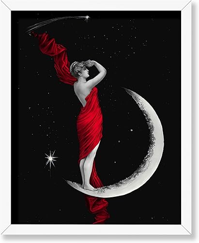 Miniatura 36 de Poster Master Vintage Alcanzando la Luna Póster - Impresión Retro de Luna Creciente - Arte Celestial de Pared - Regalo para Hombres y Mujeres -