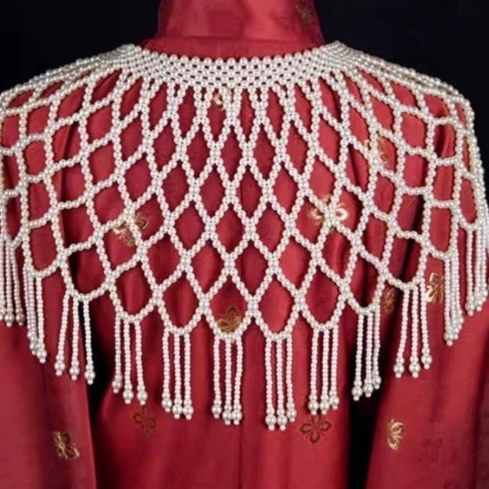 Elegante collar de cadena para el cuerpo, tejido a mano, collar de hombro, joyería corporal que muestra tu accesorio personal de chal