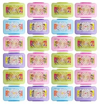 Kids Game Children Fun Toy Cartoon Print Food Grade Lunchbox 500ML Container with 2in1 Spoon Fork 100ML Dip Leak Proof Return Gifts for Kids Birthday Party (Set of 24 Pcs)