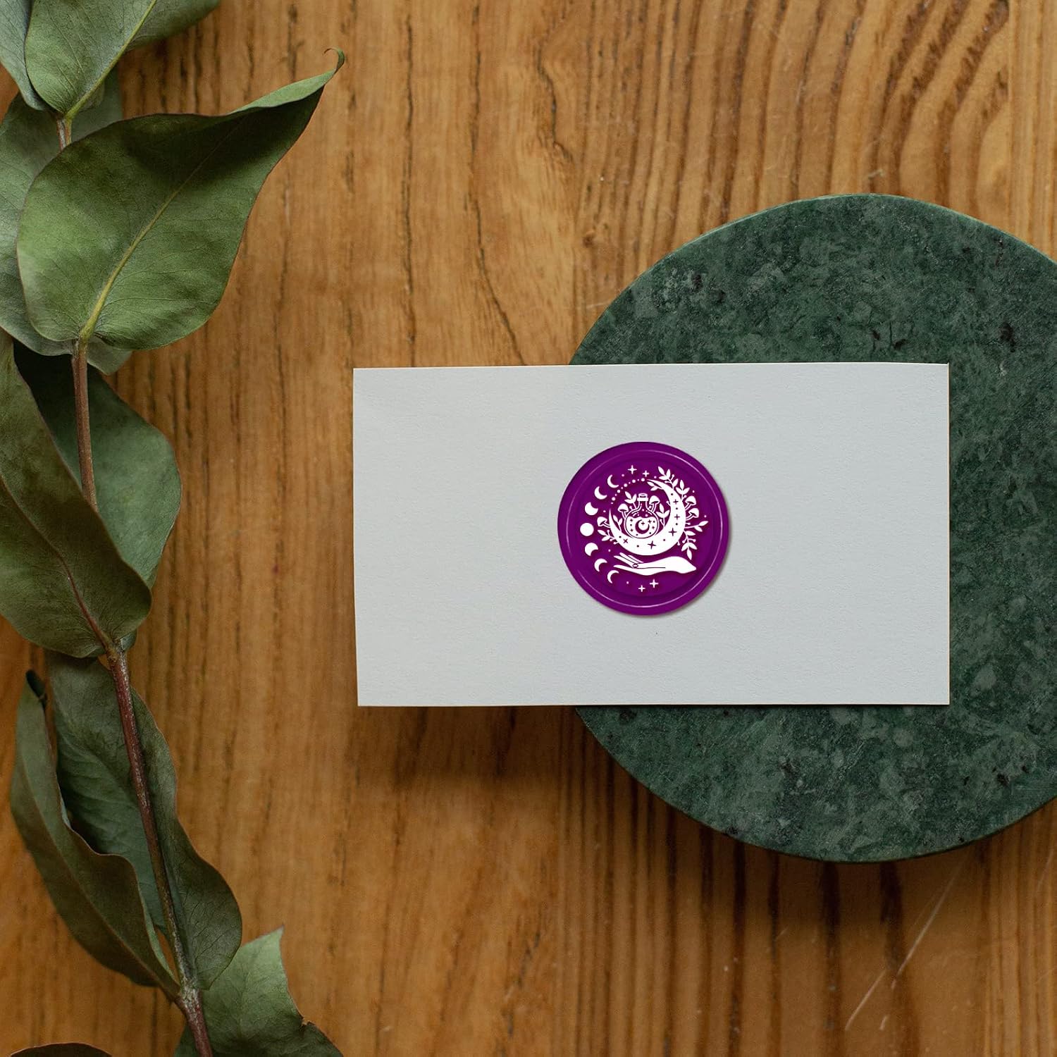 CRASPIRE Witch Wax Seal Stamp Halloween Sealing Wax Stamps 30mm Retro Vintage Removable Brass Head with Wood Handle for Wedding Invitations Halloween Christmas Thanksgiving Gift Packing