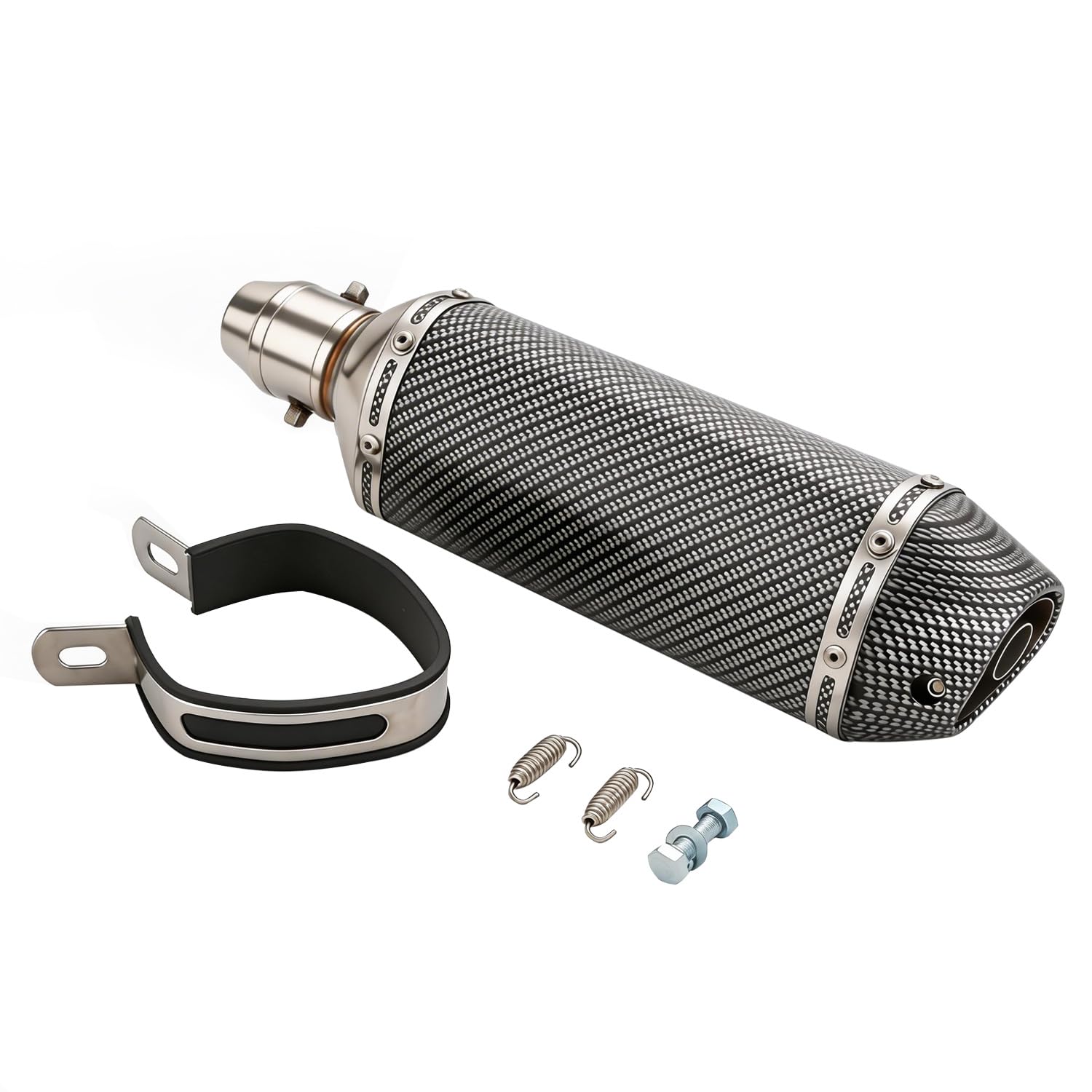 51mm Scarico Moto,Universal 1,5-2 Pollici Di Ingresso Slip On Tubo Di Scarico per Street Bike Moto Scooter