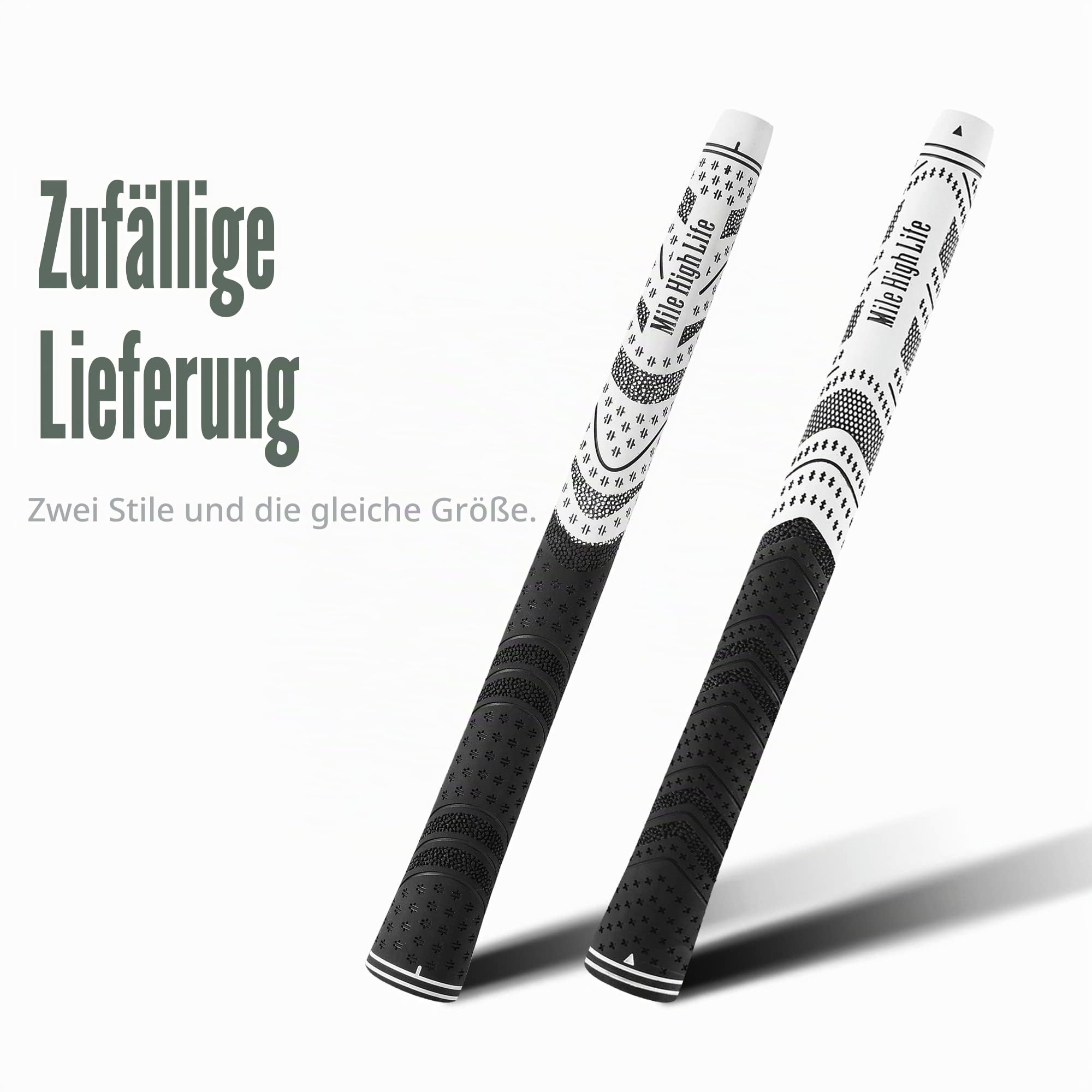 Mile High Life Golfgriffe, 13 Stück/3 Stück, Allwetter-Golfschlägergriffe aus weichem Gummi, hohe Stoßdämpfung, verbesserte Traktion, Standard, mittlere und Jumbo-Größe (Kern 1,5 cm - 1,5 cm)