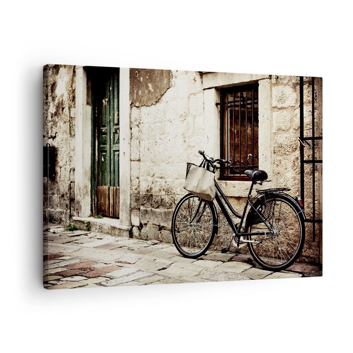 Lienzos decorativos Calle bicicleta ciudad ruinas Cuadro Sobre Lienzo Moderno 70x50cm Cuadros Decoracion Salon Dormitorio Cocina Cuadros Pared Imágenes Wall Art Prints Decor Canvas AA70x50-2667