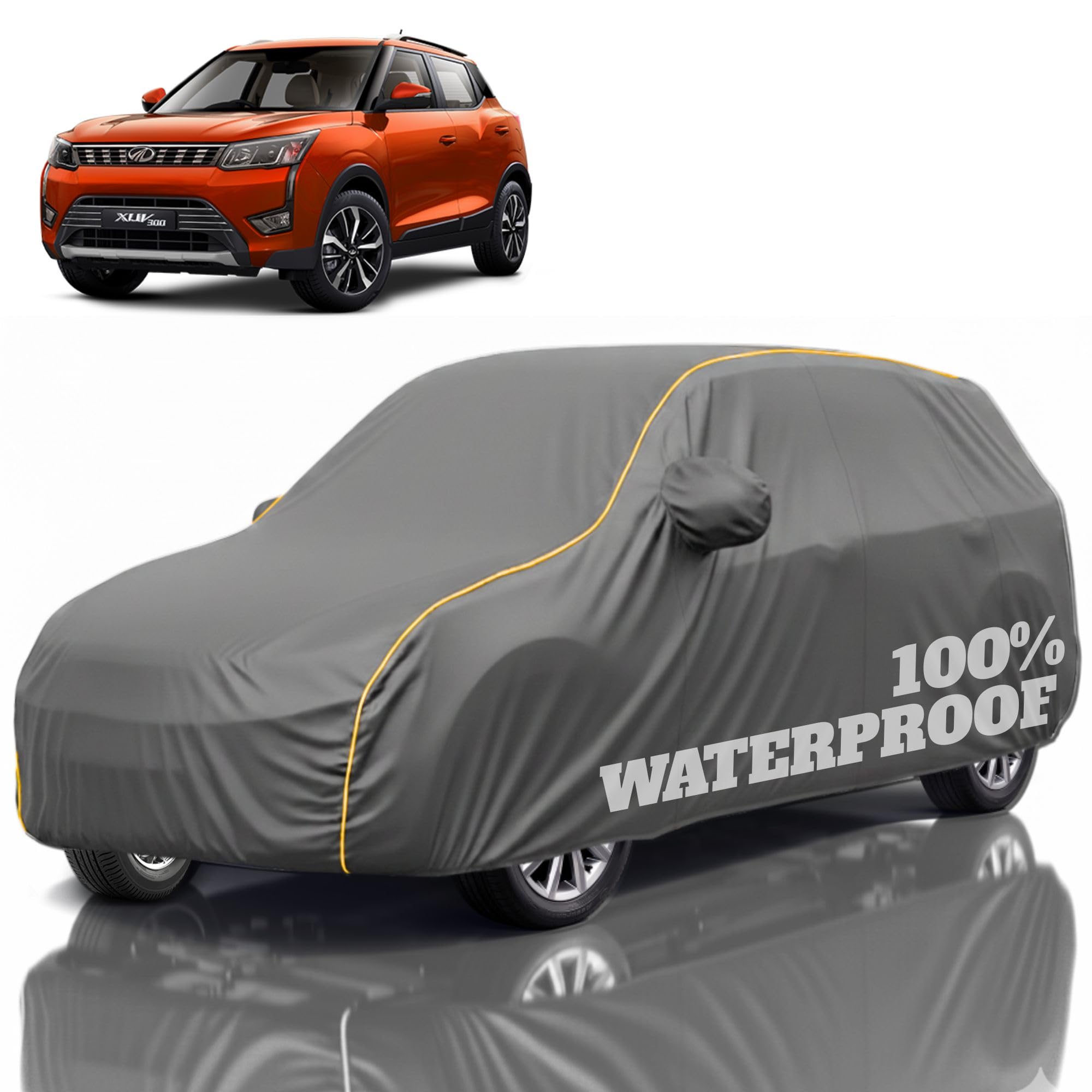 Premium Polyester Car Cover XUV 700 All-Weather Protection from Rain, Dust &amp; Sun | UV Resistant Fabric | Full Body Secure Fit for Outdoor &amp; Indoor Parking Jungle