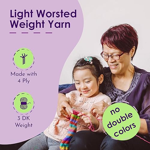 Miniatura 6 de Pack de hilo premium 24madejas de hilo acrílicoVarios colores perfecto para cualquier proyecto de crochet y tejerBolsa cerrable 10Regalos con cada