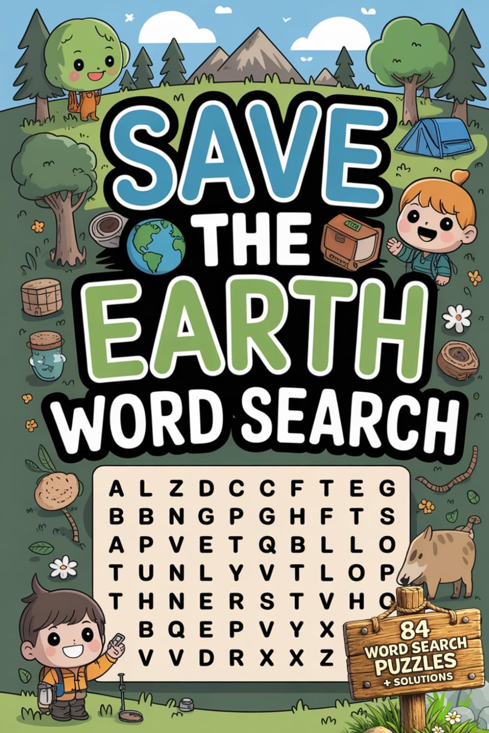 Save the Earth Word Search Puzzle Book: 84 Word Search Puzzles About Nature, Wildlife and Earth Day • With Solutions