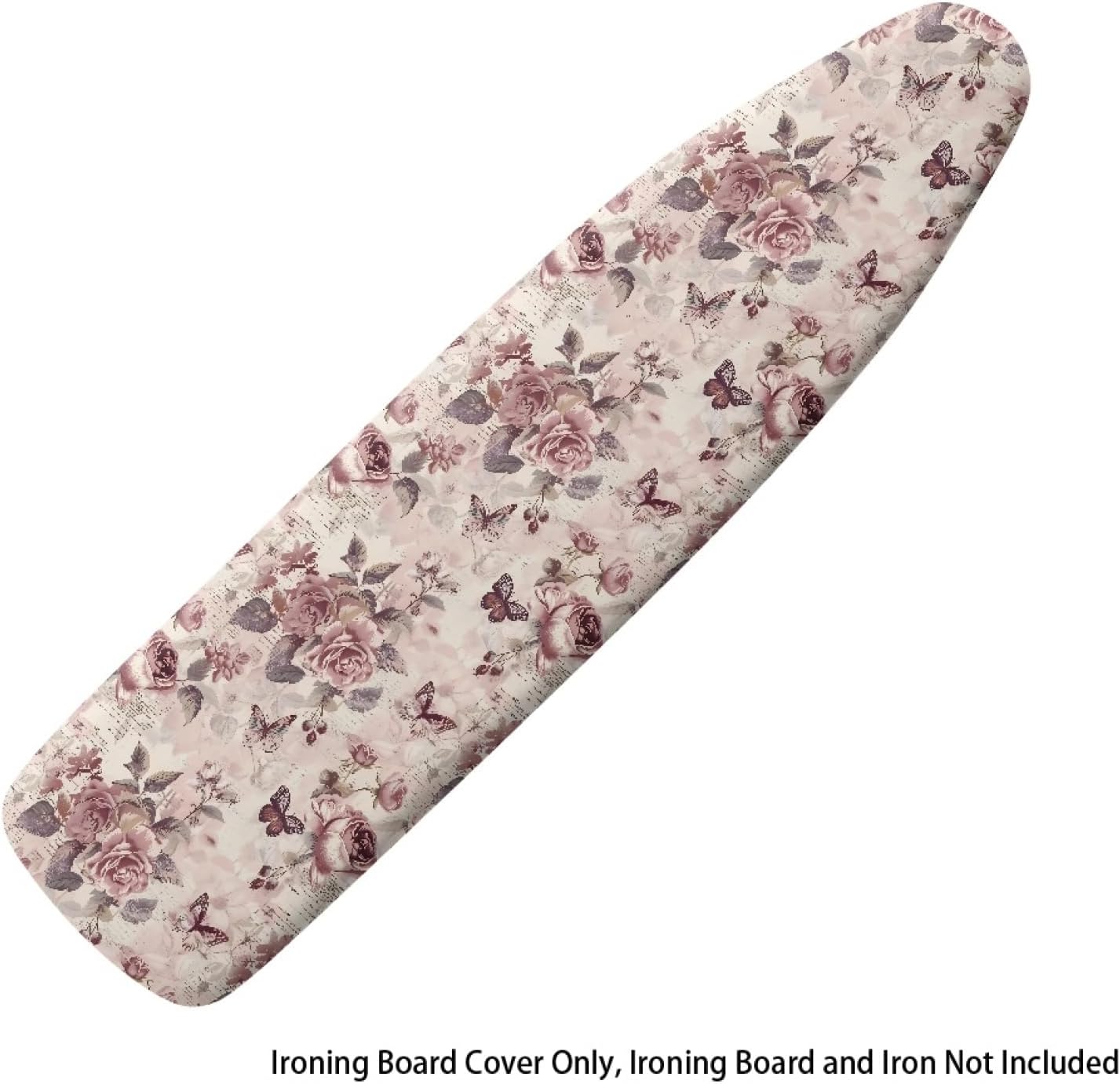 Flowers Ironing Board Cover,16"x55" Standard Ironing Board Cover with Elastic Edge and Hook and Loop Fasteners, Scorch & Stain Resistant, Polyester Home Ironing Board Covers, Raw Flower Art