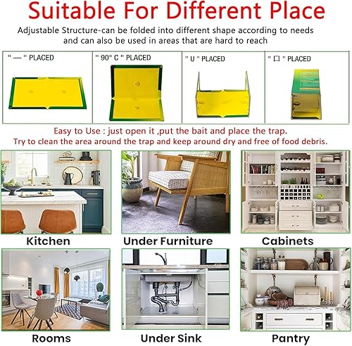 Miniatura 4 de Trampas para ratones, trampas para ratas, tableros de pegamento para ratones de fuerza profesional que trabajan para capturar ratas en interiores y