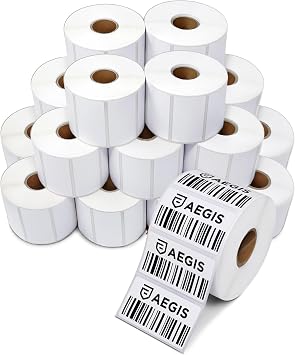 Aegis Adhesives - 2.25" X 1.25" Direct Thermal Labels 24000 Count, 24 Rolls - UPC Barcode Stickers, Shipping Labels, FNSKU SKU Stickers - Compatible with Zebra and Rollo Printers