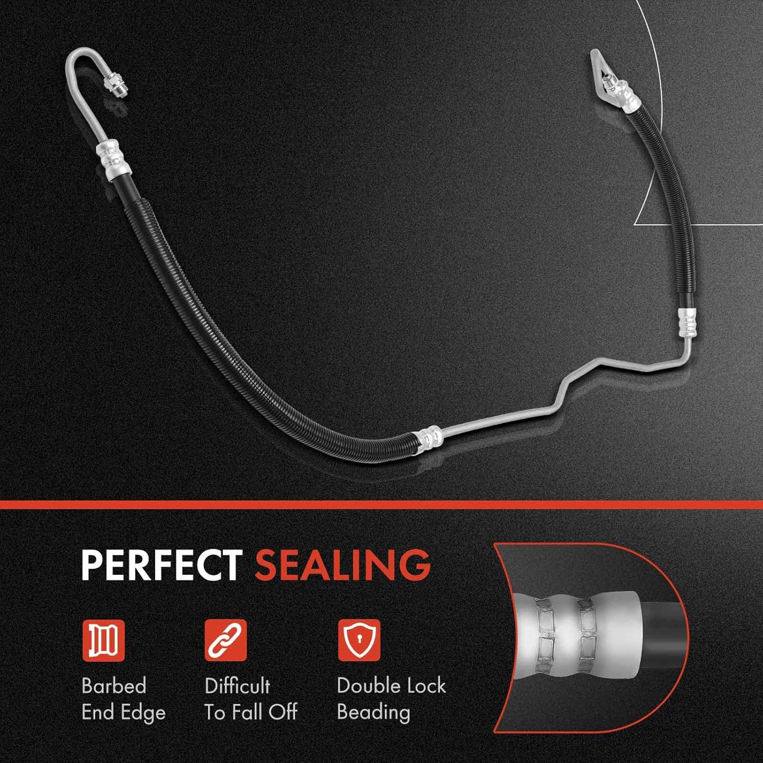 A-Premium Power Steering Hose Pressure Hose Line Assembly Compatible with Ford F-250 Super Duty, F-350 Super Duty, 2008-2010, with Hydraulic Brake Booster, Pump To Hydraulic Brake Booster