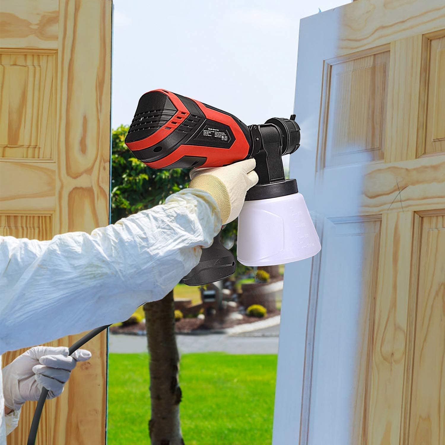 Paint Sprayer, 700 Watt High Power Home Electric Spray Gun, 4 Nozzle
