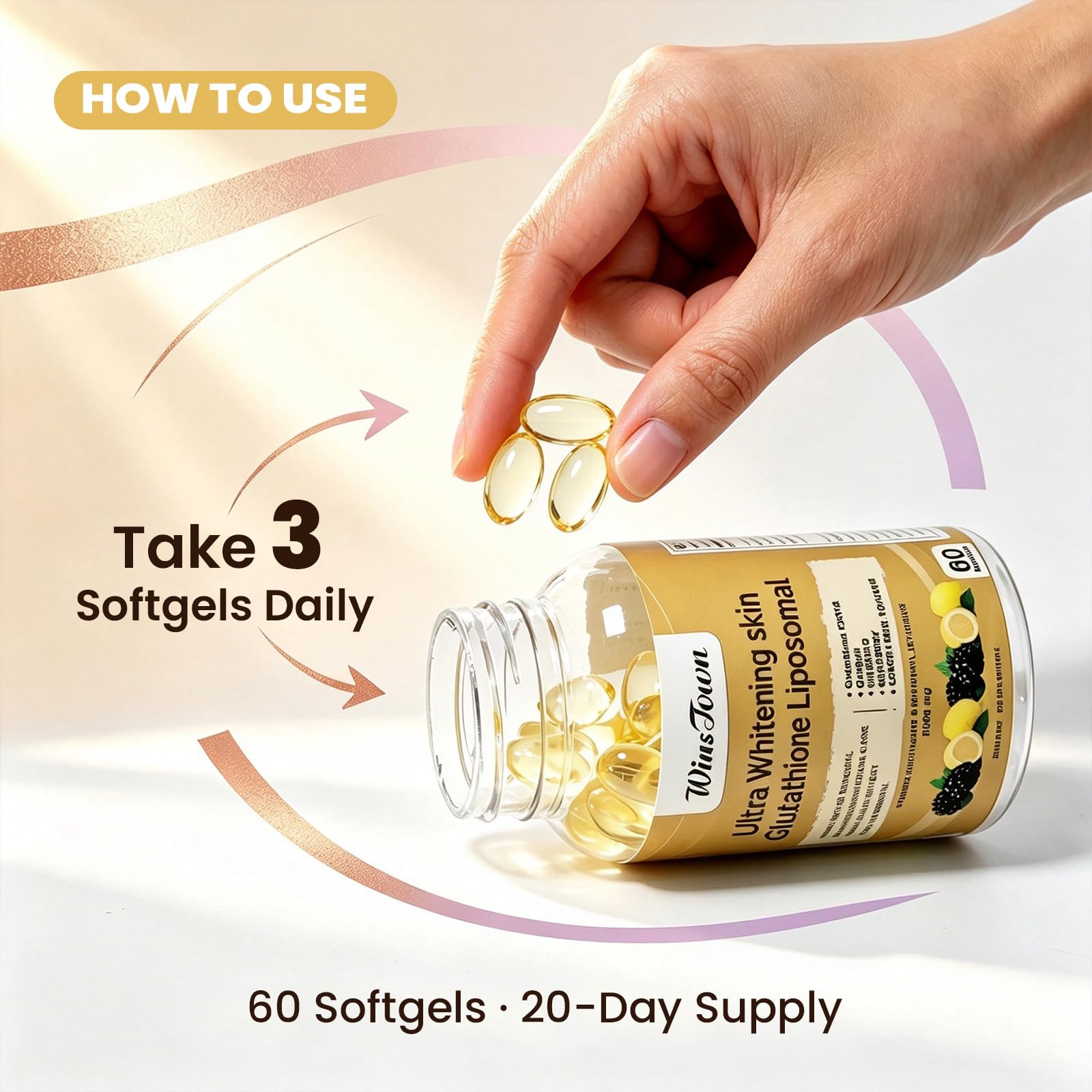 Whitening Skin 8000mg Glutathione Liposomal Softgels, 60 Ct — Amazon image 7