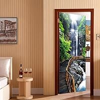 Vista 6 de COLORSPRING Adhesivo de vinilo para puerta 3D, tema espacial, impermeable, extraíble, reutilizable, decoración del hogar DIY, MT-056