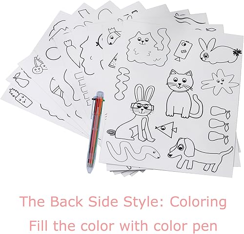 Miniatura 9 de SuyuanArt Animal Unicorn Ocean Mermaid Color Scratch Rainbow Art Paper Set para niños, dibujo mágico, manualidades de madera, lápiz capacitivo,