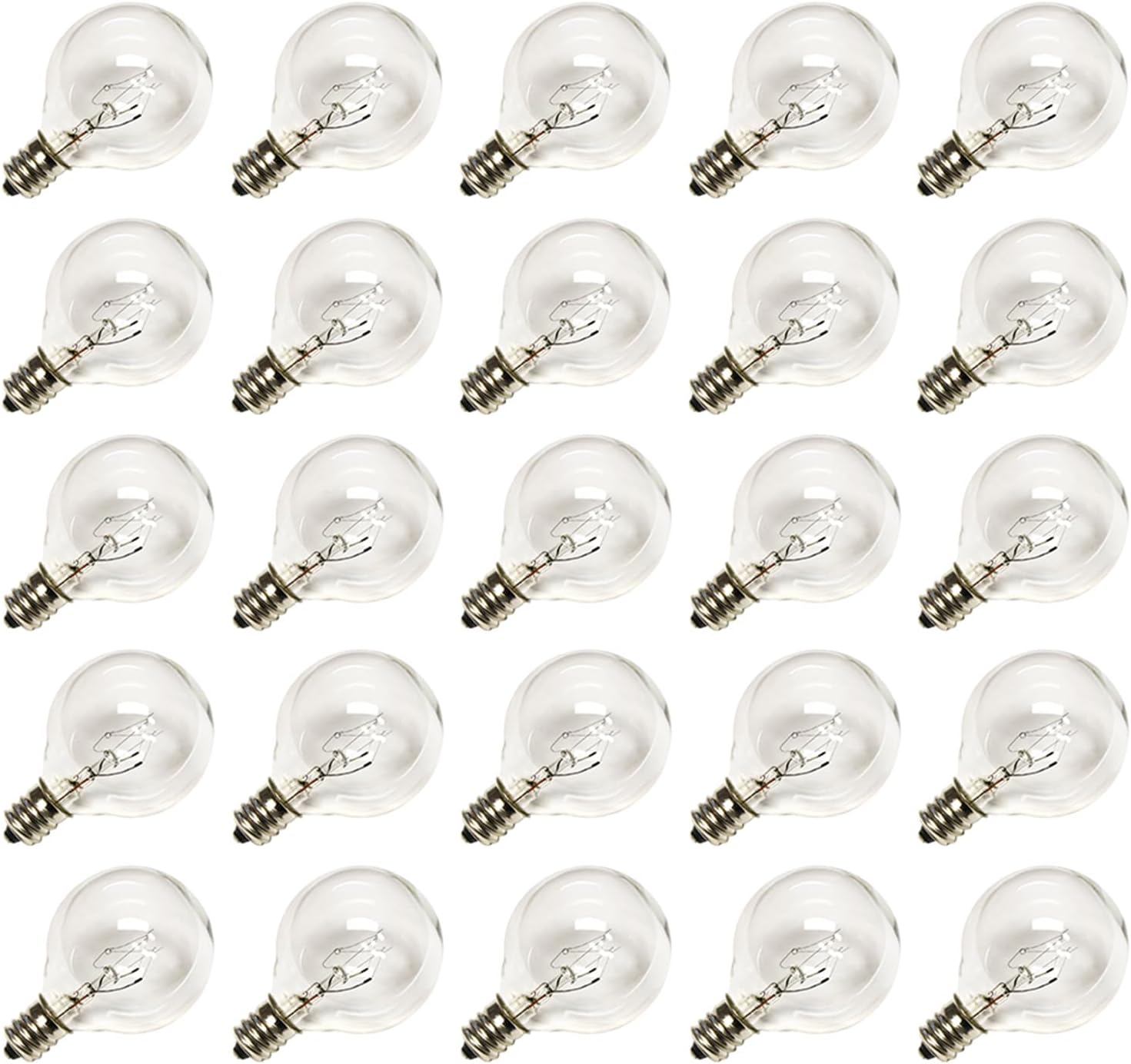Couah G40 Replacement Light Bulbs, E12 Screw Base 5W Incandescent Globe