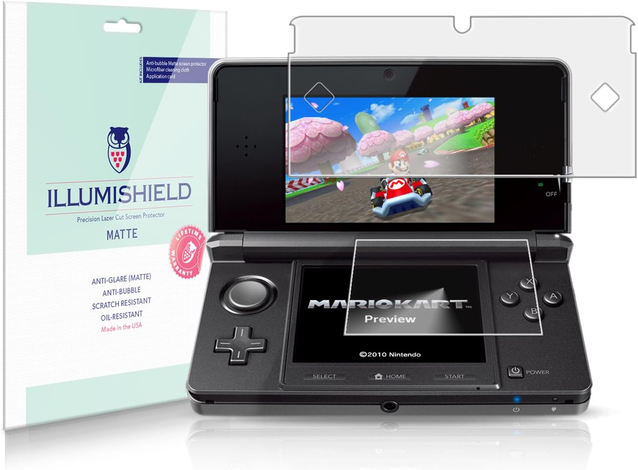 ILLUMISHIELD Matte Screen Protector Compatible with Nintendo 3DS (3-Pack) Anti-Glare Shield Anti-Bubble and Anti-Fingerprint PET Film : Video Games