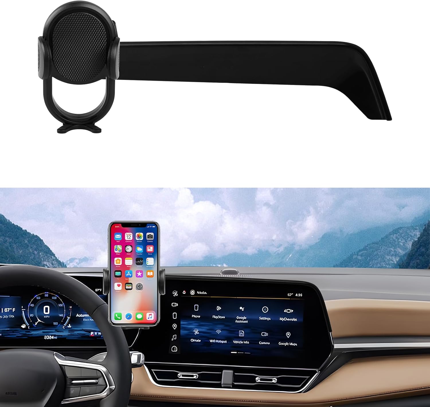 Autorder Car Phone Holder for 2025-2026 Chevy Chevrolet Equinox Accessories Phone Mount 11.3-Inch Screen Cell Phone Automobile Cradles Hands-Free 360 Degree Rotation(Not for EV)