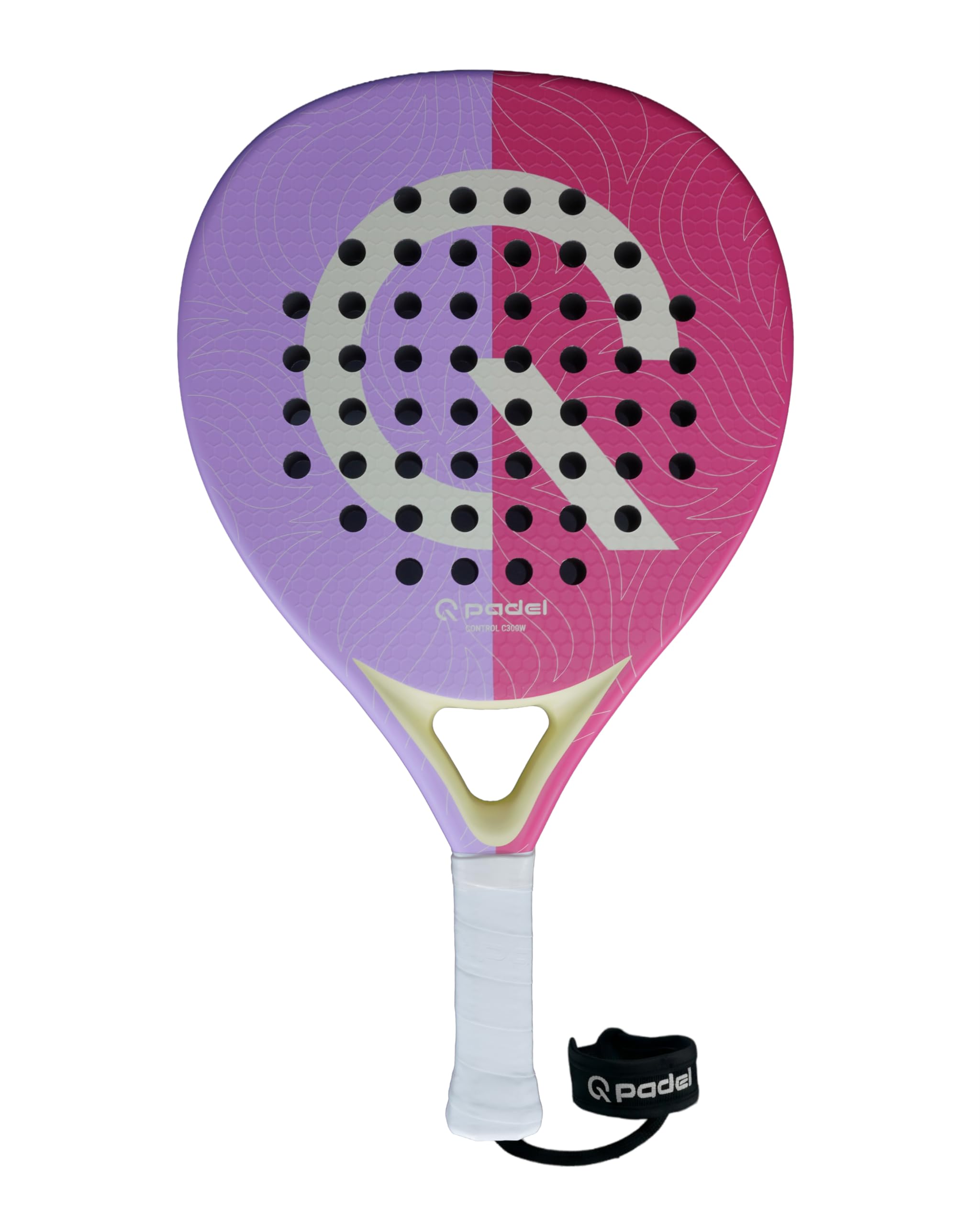 Q Padel C300W Padel Schläger aus 3K Carbon, 360g – Hohe Kontrolle durch Control Sweetspot, präzises Racket für ambitionierte Spieler