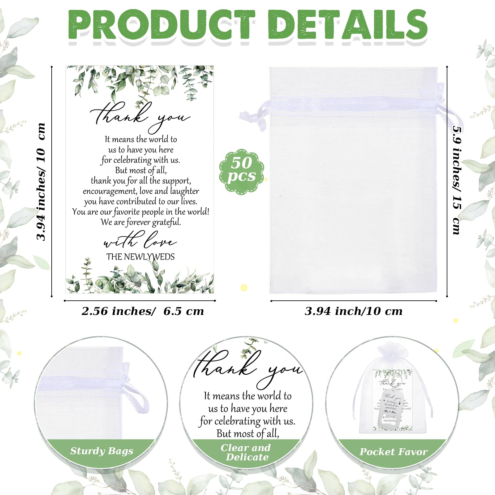 FoldTier 50 Sets Hochzeitsgeschenke für Gäste, inklusive Schlüssel-Flaschenöffner, Bierflaschenöffner, Schlüsselanhänger, Dankeskarten und Organza-Beutel, Brautparty, Hochzeit, Party
