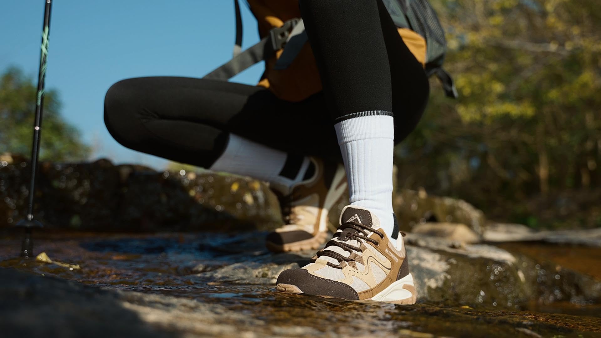 CC-Los Damen wasserdichte Leichte Wanderschuhe für Outdoor, Wandern & Klettern Schwarz, Weit 38 EU